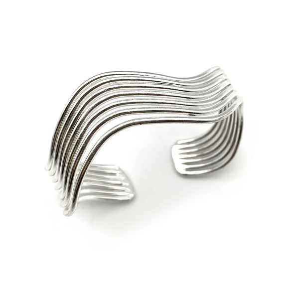 Sliver Plated Wavy Bracelet by Anju