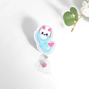 Fuzzy Buddy Badge Reel- Stethoscope