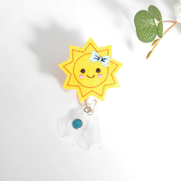 Fuzzy Buddy Badge Reel- Sun